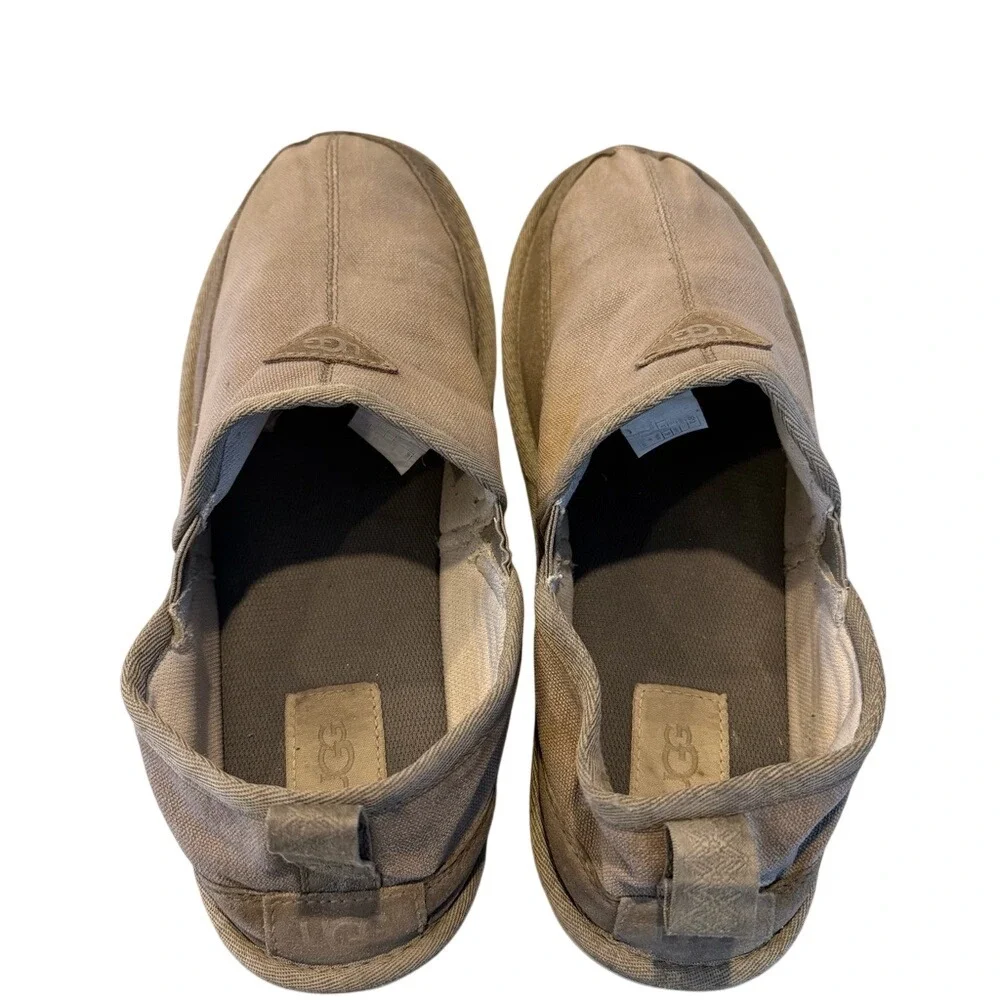 UGG Men's Canvas Slip On Loafers‎ EU 43 Tan Casual Comfort Shoes